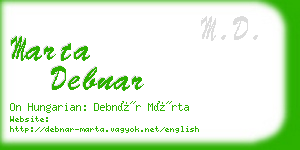 marta debnar business card